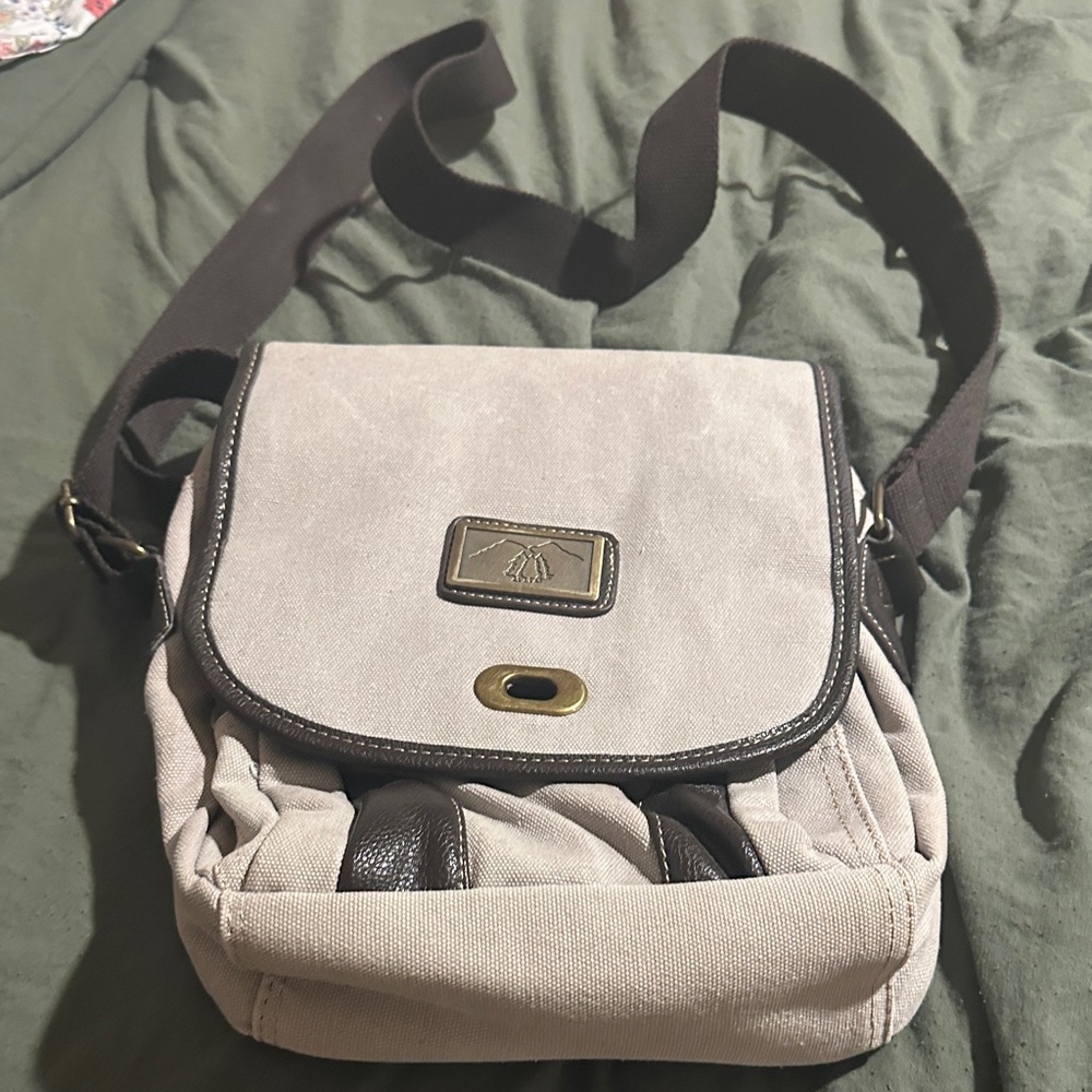Beige and Brown Crossbody Bag conceal and carry
